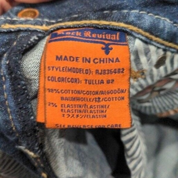 Rock Revival Women's Tullia Jean Bootcut Size 28 Embellished Flap Pocket Medium - Picture 10 of 14